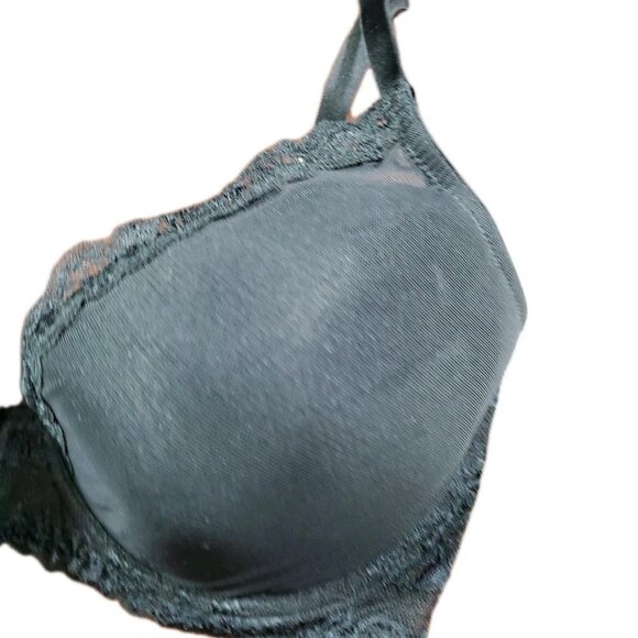 Natori Feathers Luxe Mesh Full Fit Lace Bra Black Size 32DDD - Picture 3 of 7